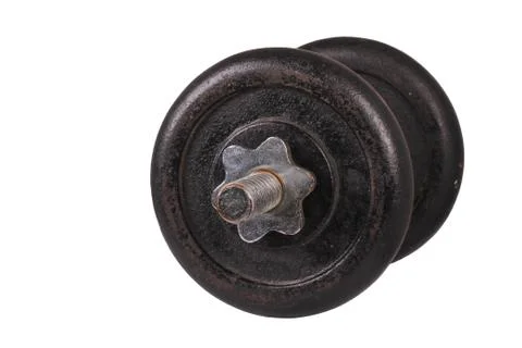 The Single Dumbbell on the White Background Stock Photos