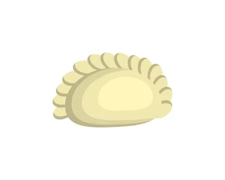 Single dumpling cartoon design isolated on white background Stock Illustration