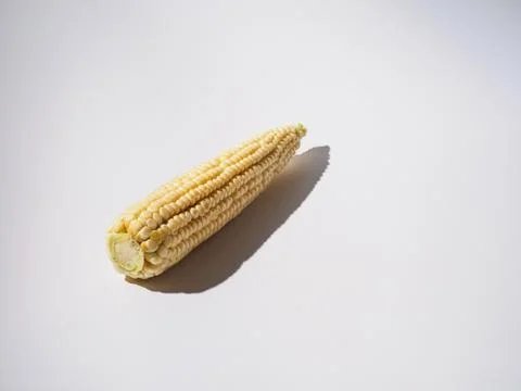 Single ear corn on white background. Stock Photos