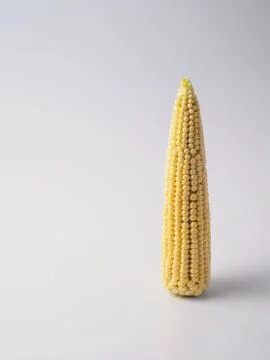 Single ear corn on white background. Stock Photos