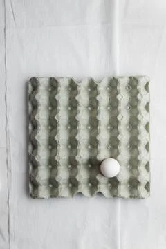 Single egg in formwork, above view Stock Photos