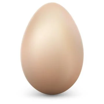 Single egg isolated on white background with transparent shadow. EPS 10 vector Stock Illustration