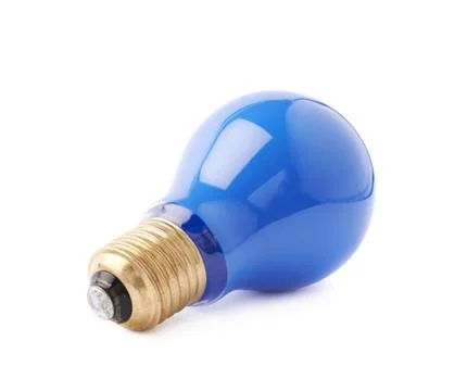 Single electric bulb lying on its side, isolated over the white background Stock Photos