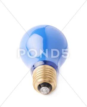 Single electric bulb lying on its side, isolated over the white background Stock Photos
