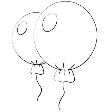 Single element Air Balloon. Draw illustration in black and white Stock Illustration
