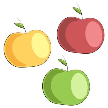 Single element Apple. Draw illustration in colors Stock Illustration