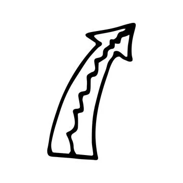 Single element of arrow in doodle business set. Hand drawn vecto Stock Illustration