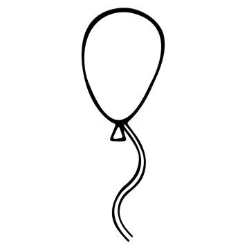 Single element balloon. Hand drawn illustration for postcards Stock Illustration