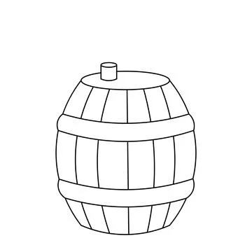 Single element Barrel. Draw illustration in black and white Stock Illustration