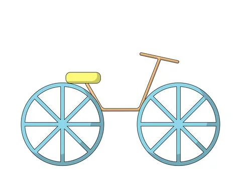 Single element bicycle. Draw illustration in color Stock Illustration