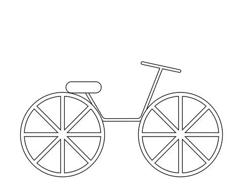 Single element bicycle. Draw illustration in black and white Stock Illustration