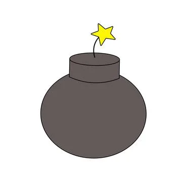 Single element Bomb. Draw illustration in color Stock Illustration