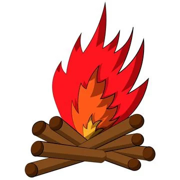 Single element Bonfire. Draw illustration in color Stock Illustration