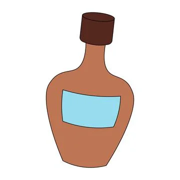 Single element Bottle. Draw illustration in color Stock Illustration
