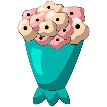 Single element Bouquet Flower. Draw illustration in color Illustrazione stock