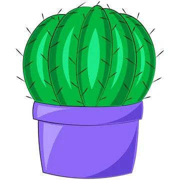 Single element Cactus. Draw illustration in colors Stock Illustration