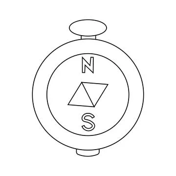 Single element Compass. Draw illustration in black and white Stock Illustration
