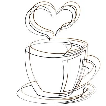 Single element Cup. Draw illustration black and brown Stock Illustration