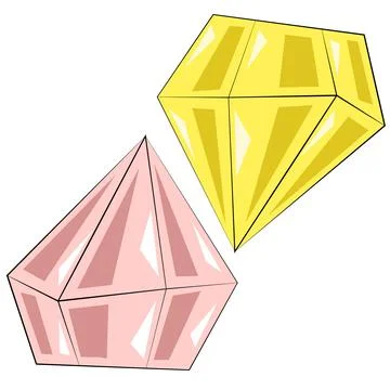 Single element Diamond. Draw illustration in color Stock-Illustration