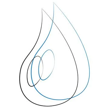 Single element Droplet. Draw illustration black and blue Stock Illustration