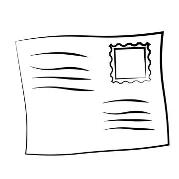 Single element envelope. Draw illustration in black and white Stock-Illustration