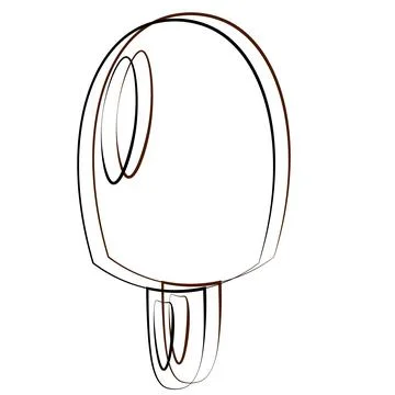 Single element Eskimo pie. Draw illustration in black and brown Stock Illustration