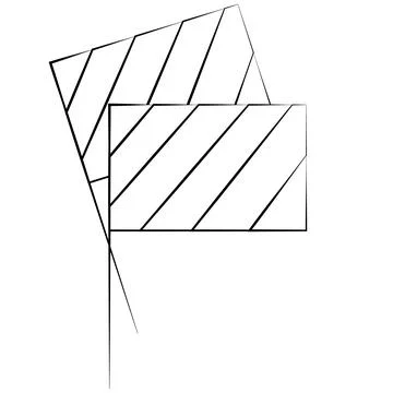 Single element Flag Stick. Draw illustration in black and white Stock Illustration