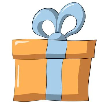Single element Gift box. Draw illustration in color Illustrazione stock