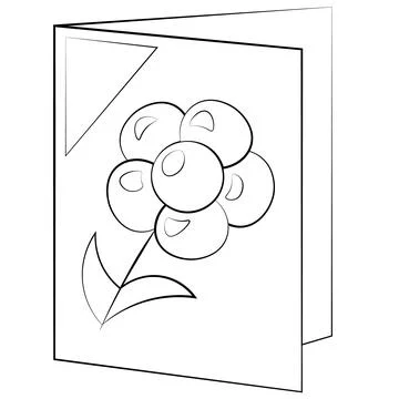 Single element Greeting card. Draw illustration in black and white Stock Illustration