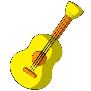 Single element Guitar. Draw illustration in color Illustrazione stock
