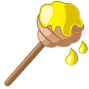 Single element honey dipper. Draw illustration in colors Illustrazione stock