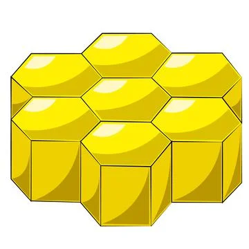 Single element honeycomb. Draw illustration in color Stock Illustration