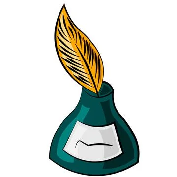 Single element inkwell. Draw illustration in colors Stock-Illustration