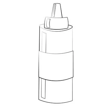 Single element ketchup. Draw illustration black and white Stock Illustration