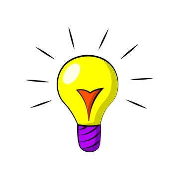 Single element Lightbulb. Draw illustration in color Stock Illustration