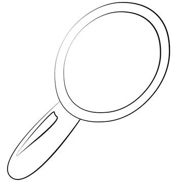 Single element Mirror. Draw illustration in black and white Stock Illustration