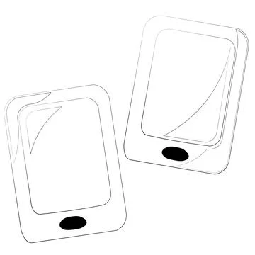 Single element Mobile phone. Draw illustration in black and white Stock Illustration