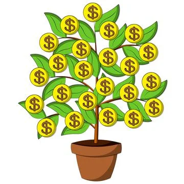 Single element Money tree. Draw illustration in color Illustrazione stock