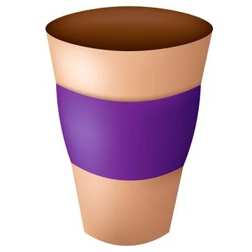 Single element paper cup Coffee. Draw illustration in 3d Stock Illustration