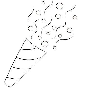 Single element Party cracker. Draw illustration in black and white Stock Illustration