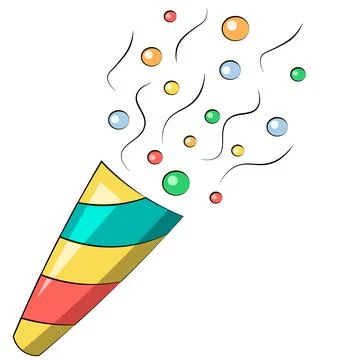 Single element Party cracker. Draw illustration in color Stock Illustration