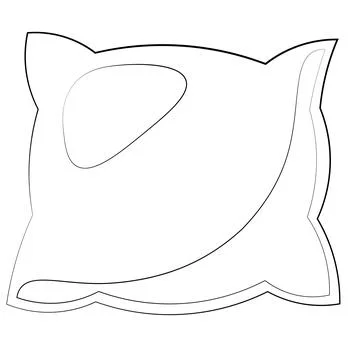 Single element pillow. Draw illustration in black and white Stock Illustration