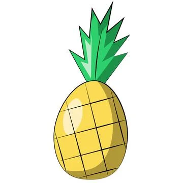 Single element Pineapple. Draw illustration in color Illustrazione stock