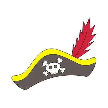 Single element Pirate Hat. Draw illustration in color Stock Illustration