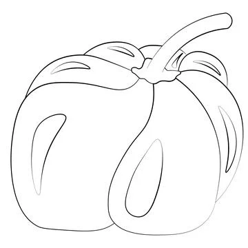 Single element pumpkin. Draw illustration in black and white Stock Illustration