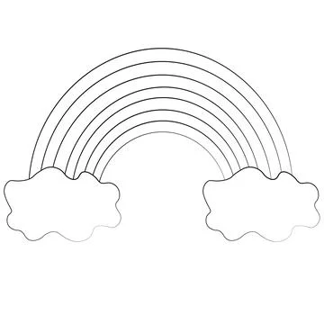 Single element Rainbow. Draw illustration in black and white Stock Illustration