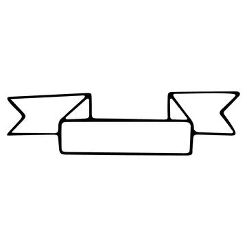 Single element ribbon copy space. Hand drawn illustration Stock Illustration