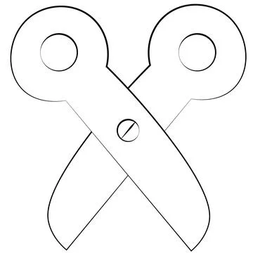 Single element Scissors. Draw illustration in black and white Stock Illustration