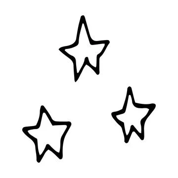 Single element of stars in doodle set. Hand drawn vector illustr Stock Illustration