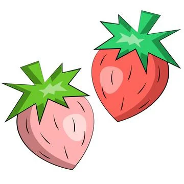Single element Strawberry. Draw illustration in color Stock Illustration
